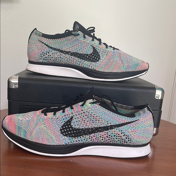 Nike Multicolor Flyknit Racer Shoes - Picture 1 of 7